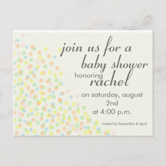 Invitation Carte Postale Pastel Confetti Stationnaire