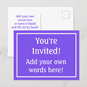 Invitation Carte Postale Pastel Periwinkle violet