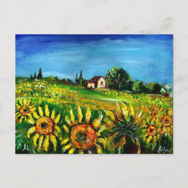 INVITATION CARTE POSTALE PAYSAGE DE LA TUSCANE À LA CAMPAGNE (Devant)