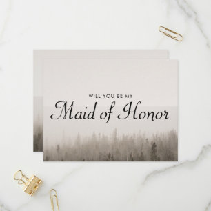 Invitation Carte Postale Paysage Forêt Misty Maid Of Honor Proposition