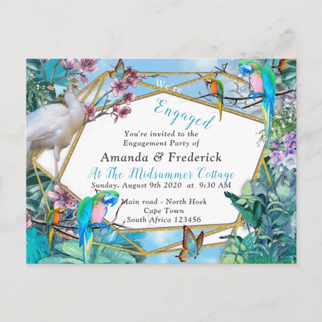 Invitation Carte Postale Paysage tropical (Devant)