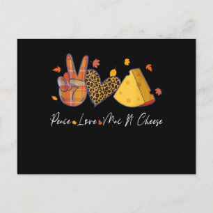 Invitation Carte Postale Peace Love Mac N Cheese Halloween Thanksgiving