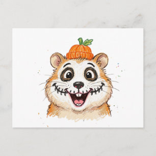 Invitation Carte Postale Peinture de visage de squelette mignon Hamster Hal