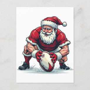 Invitation Carte Postale Père Noël Jouer au football Imaginaire Joueur de N
