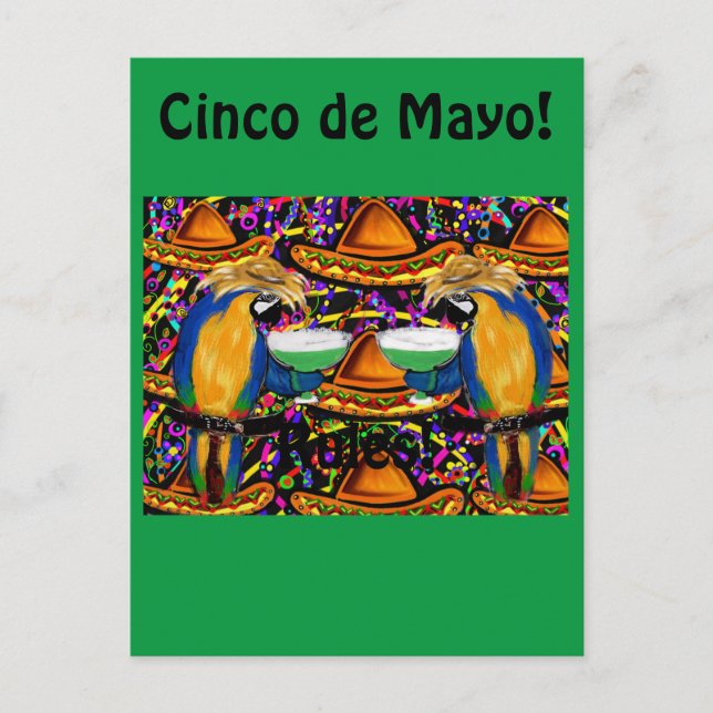 Invitation Carte Postale Perroquet du Cinco De Mayo (Devant)