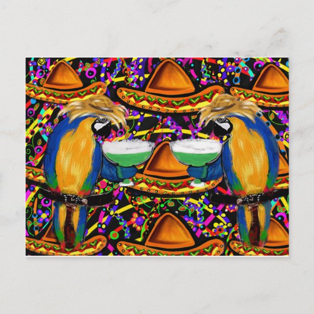 Invitation Carte Postale Perroquet du Cinco De Mayo (Devant)