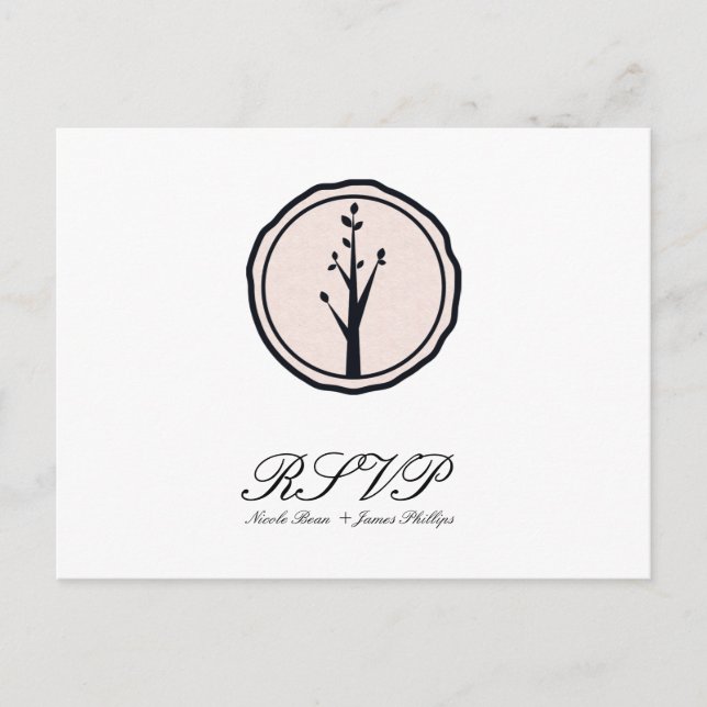Invitation Carte Postale Petit Arbre Rustique Mariage Nature RSVP Réponse (Devant)