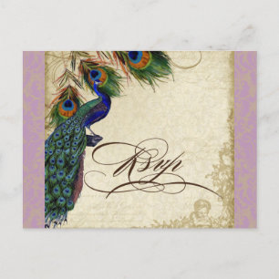 Invitation Carte Postale Peuplier et plumes Mariage officiel Réponse du PVP