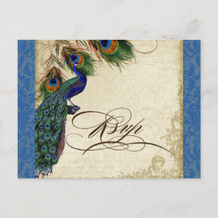 Invitation Carte Postale Peuplier et plumes Mariage officiel Réponse du PVP