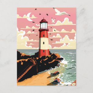 Invitation Carte Postale Phare Vintage