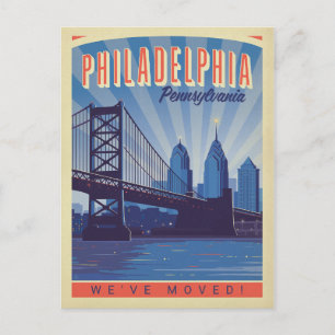 Invitation Carte Postale Philadelphie, Pennsylvanie   Nous avons déménagé