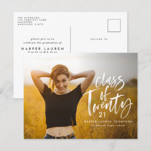 Invitation Carte Postale photo de deuxième cycle de la typographie de l'aqu