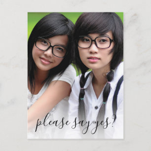 Invitation Carte Postale Photo Élégante Serez-Vous Ma Femme D'Accueil