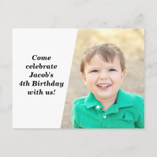 Invitation Carte Postale Photo Enfants personnalisés Photo Anniversaire de