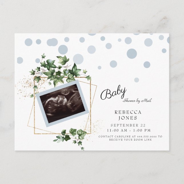 Invitation Carte Postale Photo Ultrasound Bientôt Baby shower par courrier (Devant)