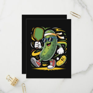 Invitation Carte Postale Pickle Jouant au Pickleball