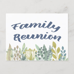 Invitation Carte Postale Pique-nique Floral Family Reunion