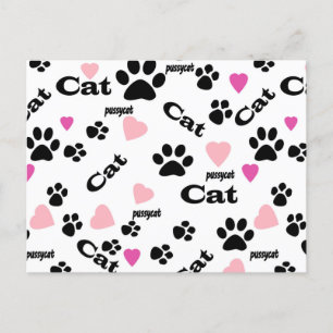 Invitation Carte Postale Pistes de chat