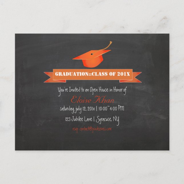 Invitation Carte Postale PixDezines graduation du tableau de bord (Devant)
