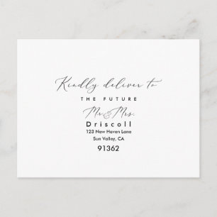 Invitation Carte Postale PixDezines Moderne Élégante Calligraphie RSVP w Re