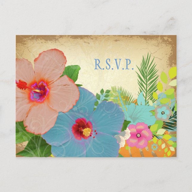 Invitation Carte Postale PixDezines RSVP, hibiscus, nécessite 5x7 invitatio (Devant)