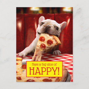 Invitation Carte Postale Pizza Slice mangeur de chien
