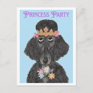 Invitation Carte Postale Poodle de fête de princesse