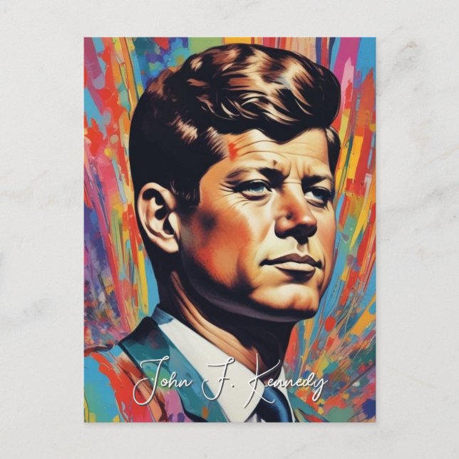 Invitation Carte Postale Pop Art Jack JFK John F. Kennedy (Devant)