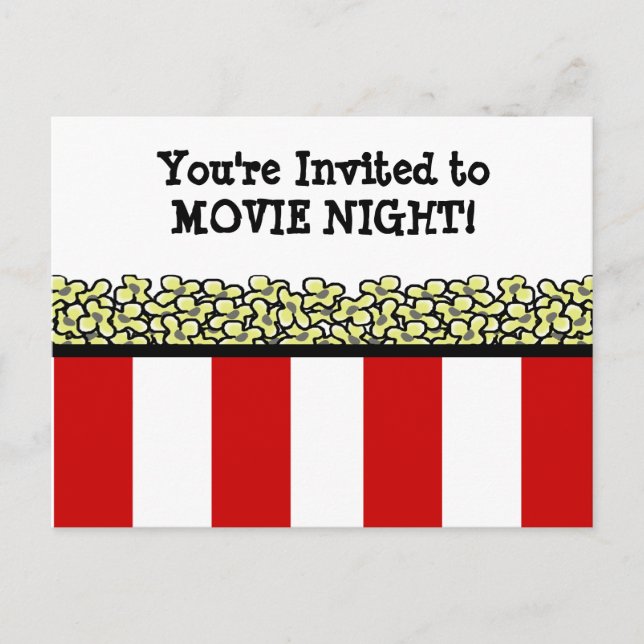 Invitation Carte Postale Popcorn (Devant)