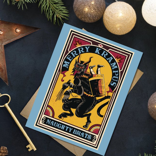 Invitation Carte Postale Poster de cirque Xmas Merry Krampus Naughty Brats (Créateur téléchargé)
