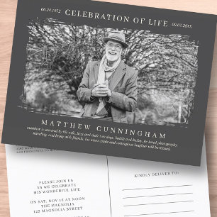 Invitation Carte Postale Pour lui Célébration de la vie moderne simple phot