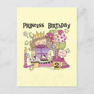 Invitation Carte Postale Princesse de fête 2e anniversaire Tshirts et cadea