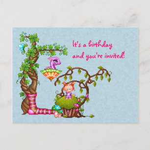 Invitation Carte Postale Princesse Muffin & Amis Pixel Art