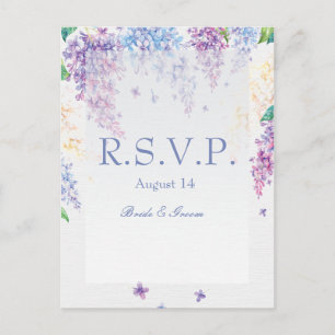 Invitation Carte Postale Printemps Lilac Fleur Fleur Blossom-Floral Mariage