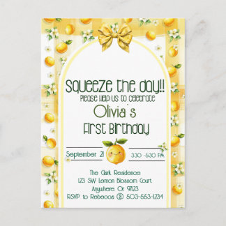 Invitation Carte Postale Profitez du jour - 1er anniversaire de bébé