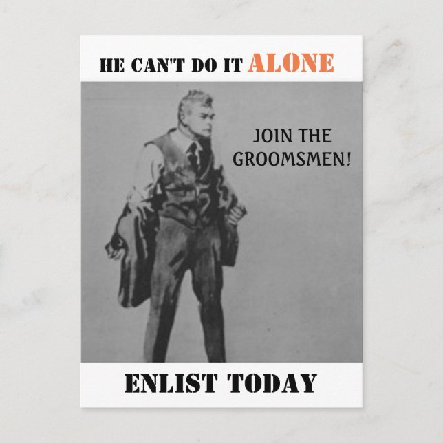 Invitation Carte Postale Propagande Thème Meilleur Homme Ou Groomsman Invit (Devant)