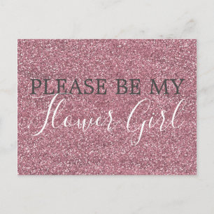 Invitation Carte Postale Proposition de Fleur Parties scintillant rose Faux