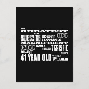 Invitation Carte Postale quarante-et-unième Ans de fête d'anniversaire plus