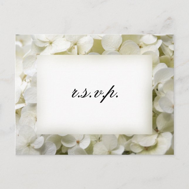 Invitation Carte Postale Réaction RSVP de mariage des fleurs d'Hydrangea bl (Devant)