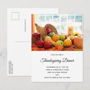 Invitation Carte Postale Récolte de table de la ferme en abondance