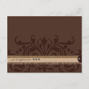Invitation Carte Postale Réponse Brown monochrome