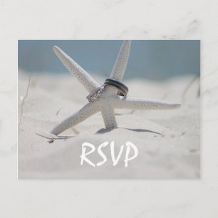 Invitation Carte Postale Réponse de mariage de plage avec photo