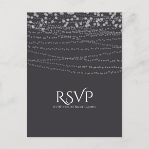 Invitation Carte Postale Réponse de mariage moderne élégant avec guirlande 