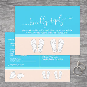 Invitation Carte Postale Réponse pour un mariage moderne sur la plage Choix