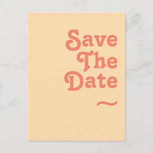 Invitation Carte Postale Rétro moderne Orange Cream Enregistrer La Date