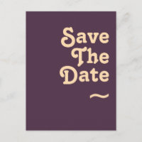 Rétro moderne | Violet foncé Enregistrer la date