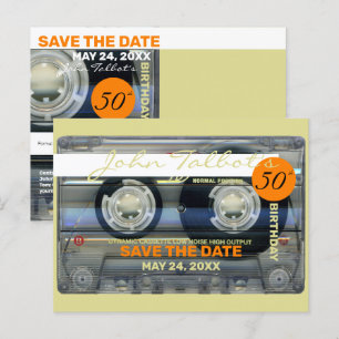 Invitation Carte Postale Retro T2 Audiotape 50e anniversaire ENREGISTRER LA