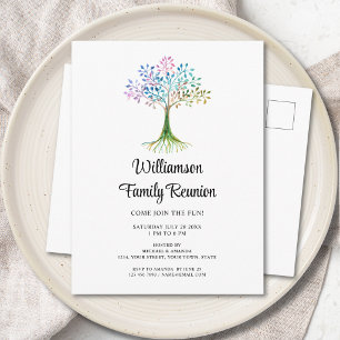 Invitation Carte Postale Réunion de famille Arbre généalogique 