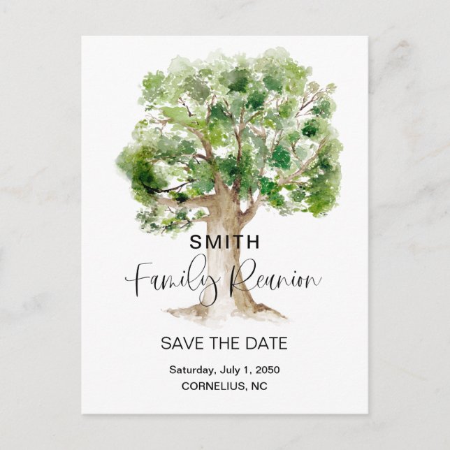 Invitation Carte Postale Réunion de l'arbre généalogique du code QR Enregis (Devant)