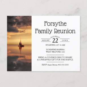 Invitation Carte Postale Réunion famille bateau